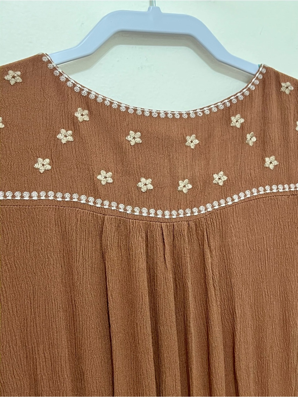 NWT In Loom Brown Embroidered Maxi Dress Western Boho Prairie Flowy Cowgirl Chic - Picture 8 of 12